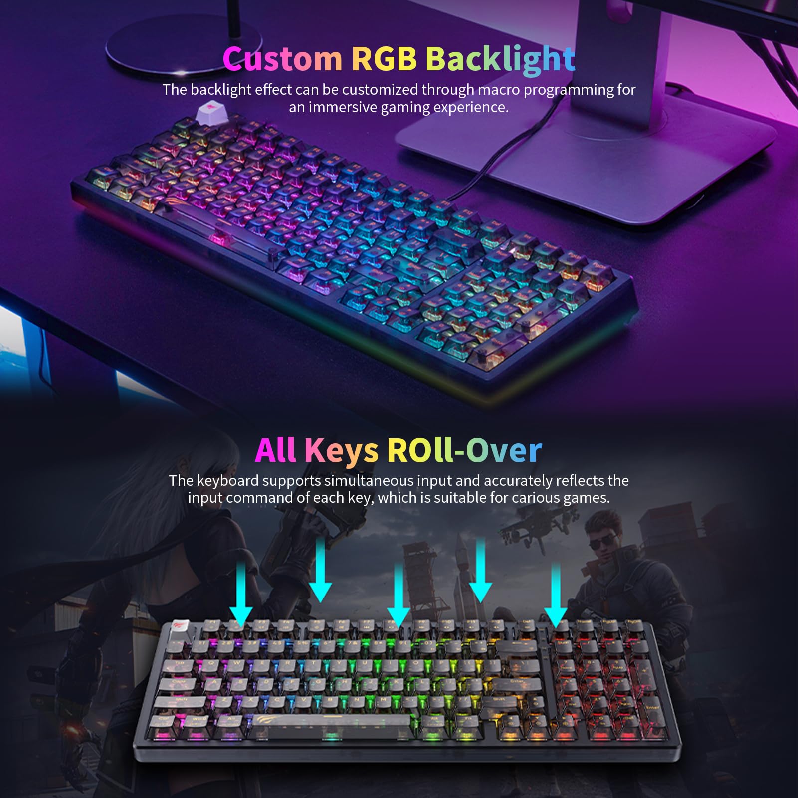 Gamenote KB875L Kablolu Mekanik Rgb Game Klavye : Amazon.com.tr